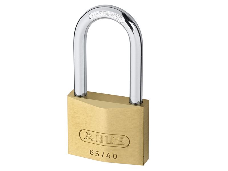ABUS 65/40mm Brass Padlock with Long Shackle, 40mm (Carded)