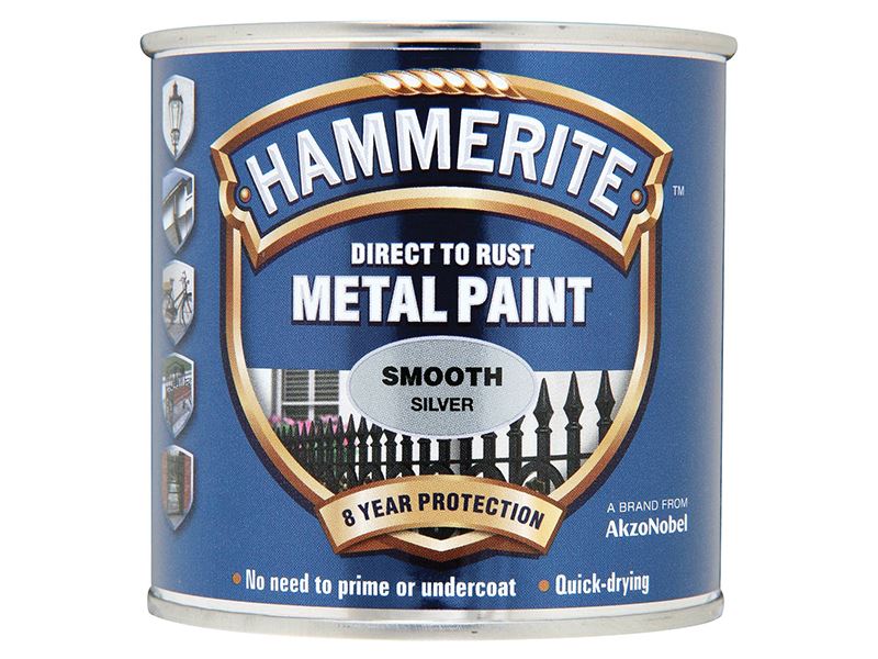 Hammerite Smooth Finish Metal Paint – Silver, 750ml