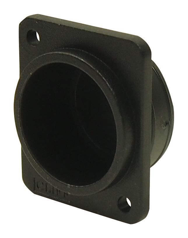 CLIFF XRP12 Zwart Kunststof Inbouwplaat, 12mm, Eenvoudige Gaten