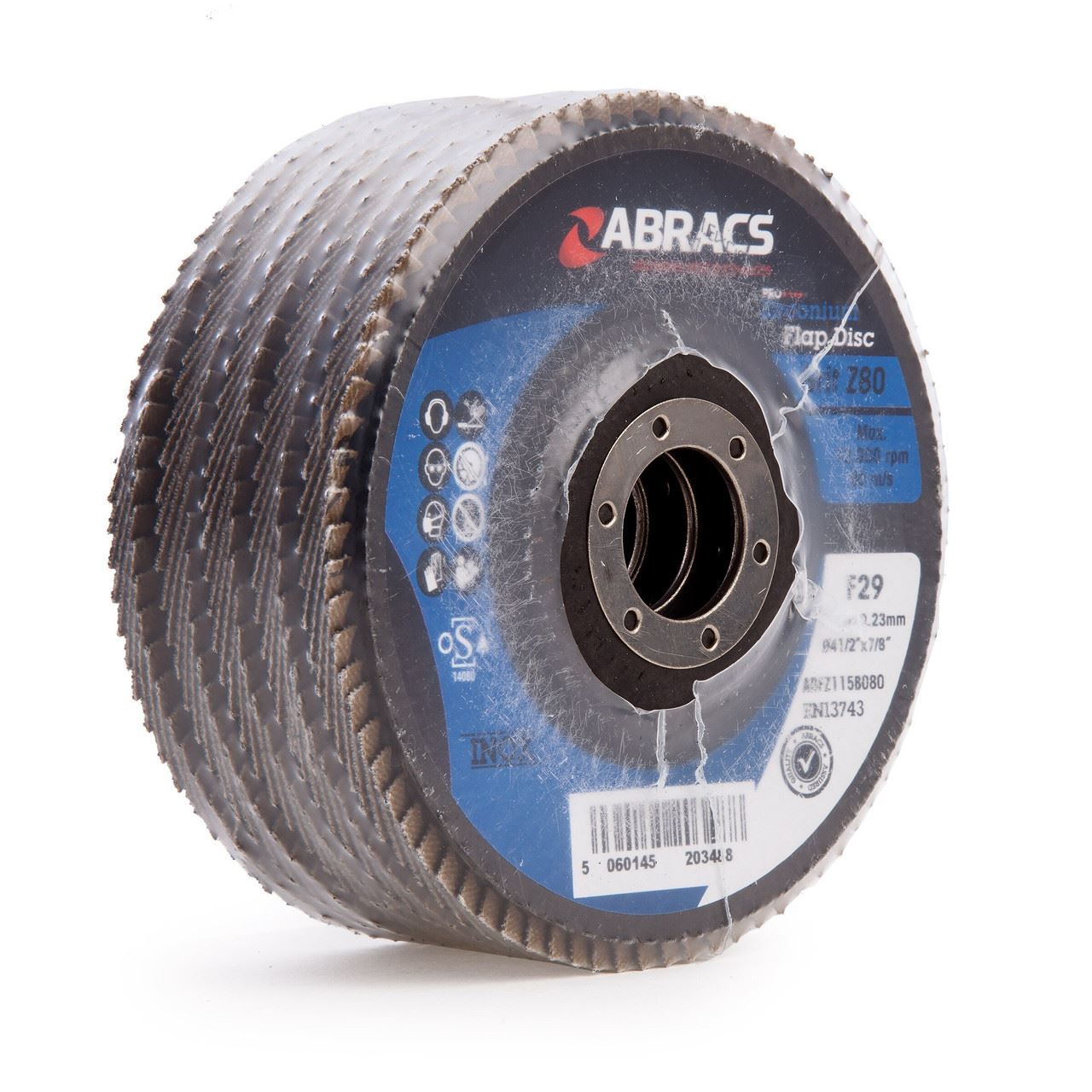 Abracs ABFZ115B080 Pro Zirkonium Schleifblatt 115mm Körnung 80 (5er Pack)