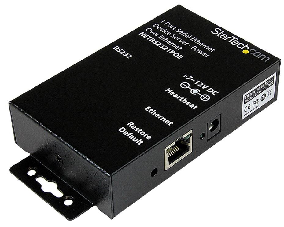 Serveur de périphériques 1 port RS232 vers Ethernet avec PoE Startech