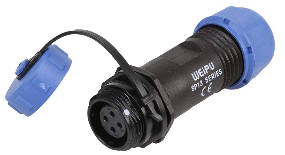 PRO ELEC 4-polige circulaire draadsocket, 5-8mm kabel, IP68
