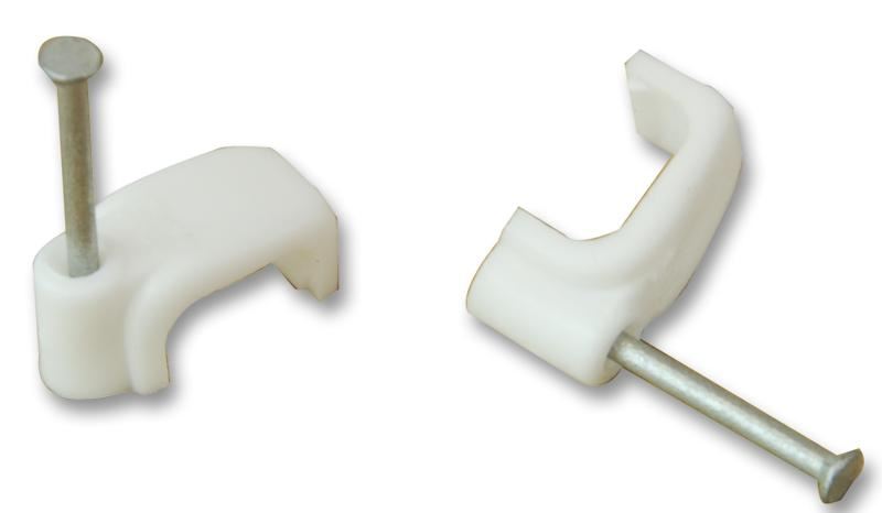 UNIFIX Flat Twin & Earth Cable Clips 4.0mm, White, 100 Pack