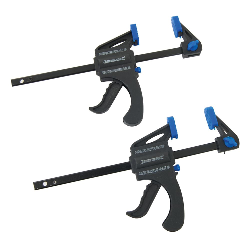 Silverline Mini Clamps 2-Pack, 100mm