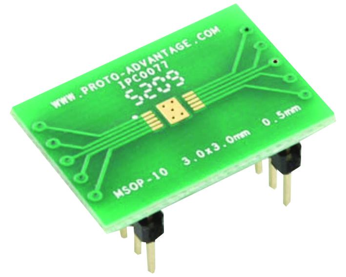PROTO ADVANTAGE - MSOP-10 轉 DIP-14 表面貼裝轉接板