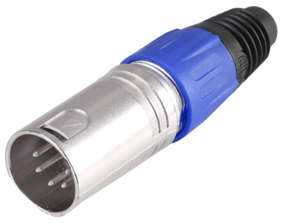PRO SIGNAL תקע XLR 5 פינים, כחול, הרכבה בכבל