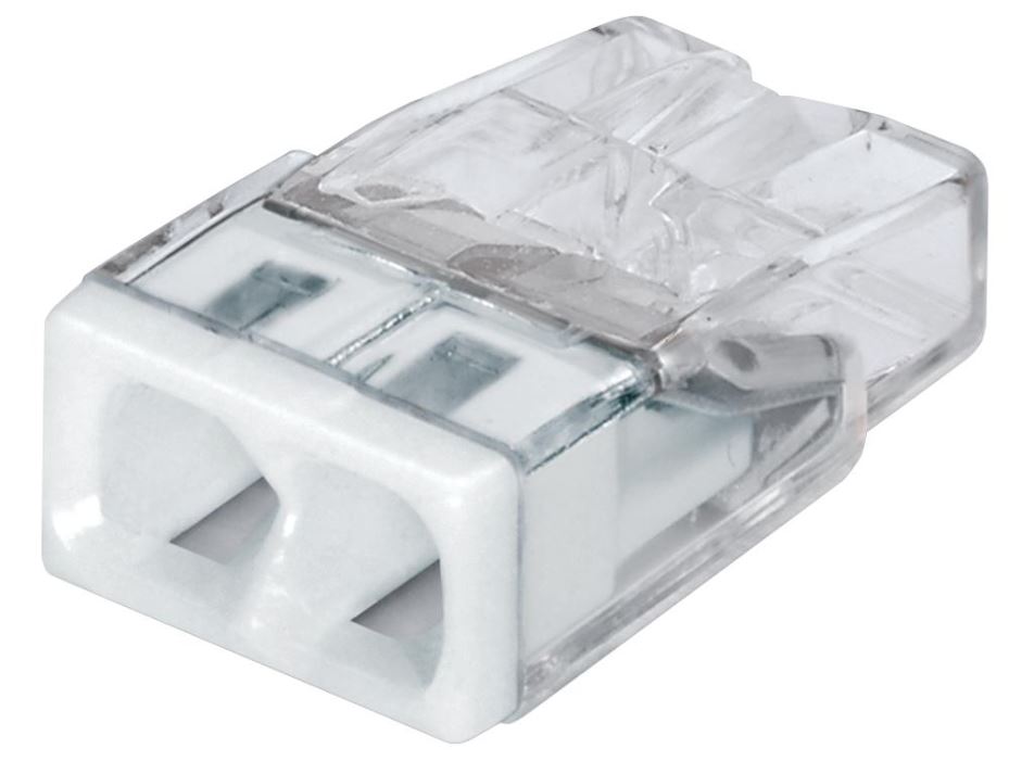 WAGO 2-weg PUSH WIRE® splitverbinder, 12-20AWG, 4mm², wit