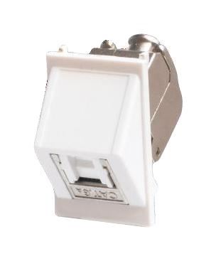 TUK Cat6a STP Angled Ethernet Module, 25x38mm, White
