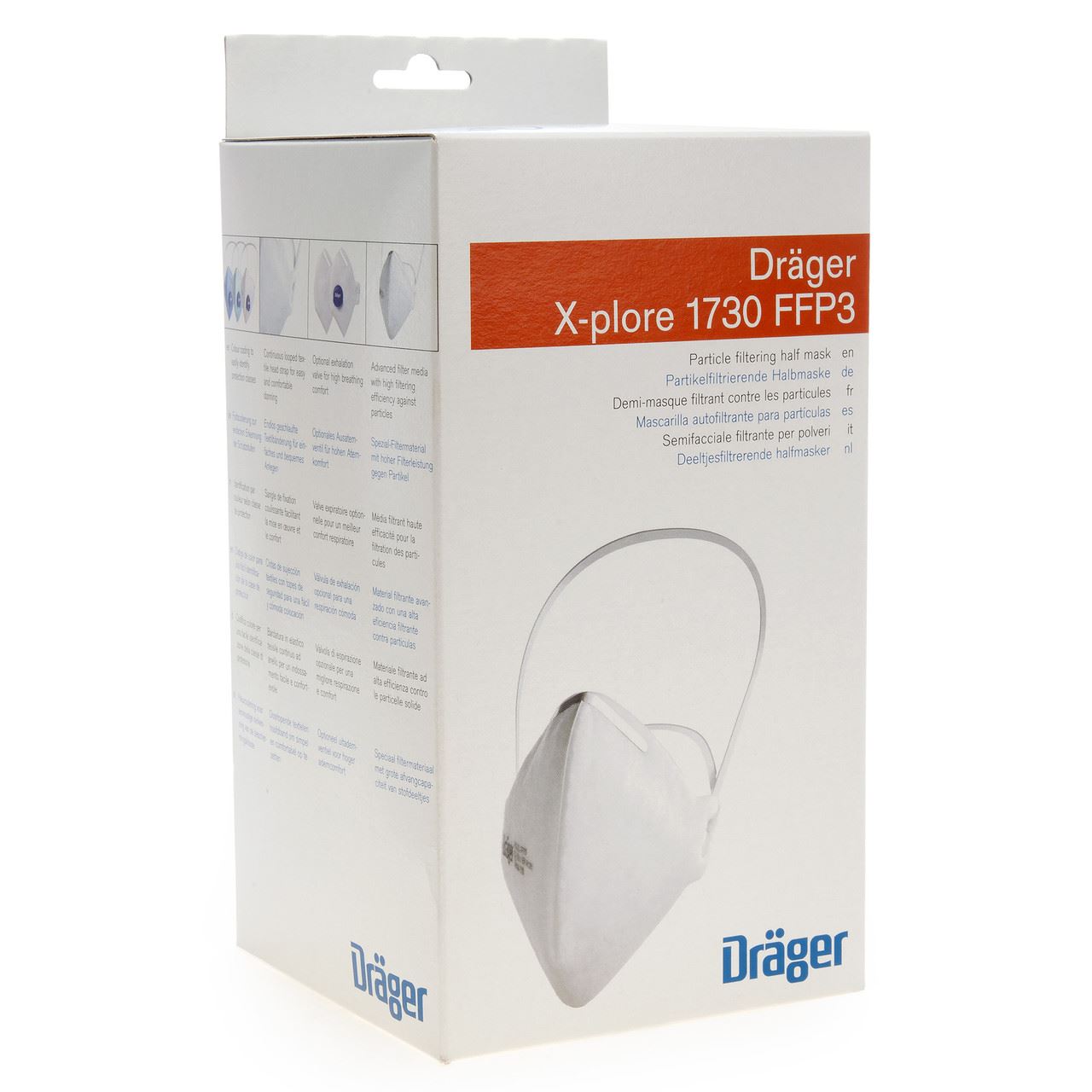 Dräger X-plore 1730 C FFP3 Face Mask – Box of 20 (No Valve)