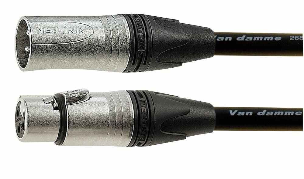 VAN DAMME XLR Microphone Lead, 0.5m, Black