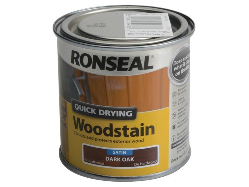 Ronseal כתם עץ מהיר ייבוש, גימור סאטן אלון כהה, 250 מ”ל