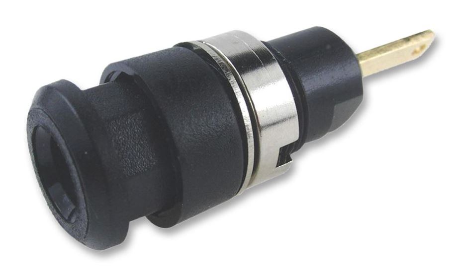 CLIFF 2mm Banana Socket με Επιχρυσωμένες Επαφές, Κολλητική Σύνδεση, Μαύρο