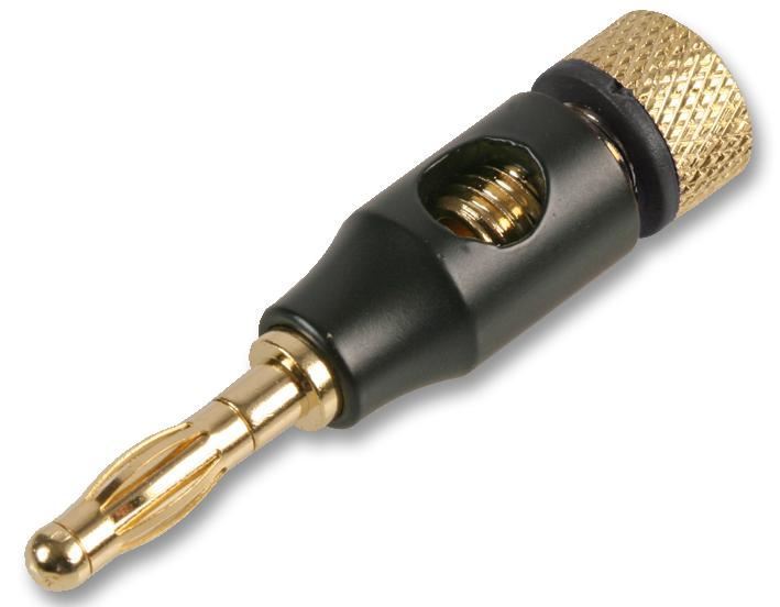 PRO SIGNAL Enchufe de 4mm con Contactos Dorados, Negro y Dorado