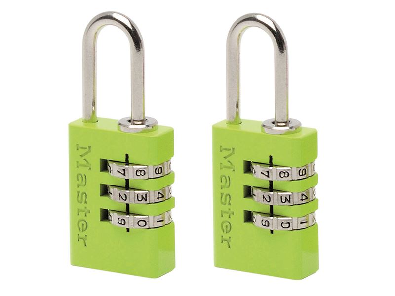 Master Lock - Κωδικός 3 Ψηφίων Κλειδαριά 20mm (Σετ 2 Τεμαχίων)