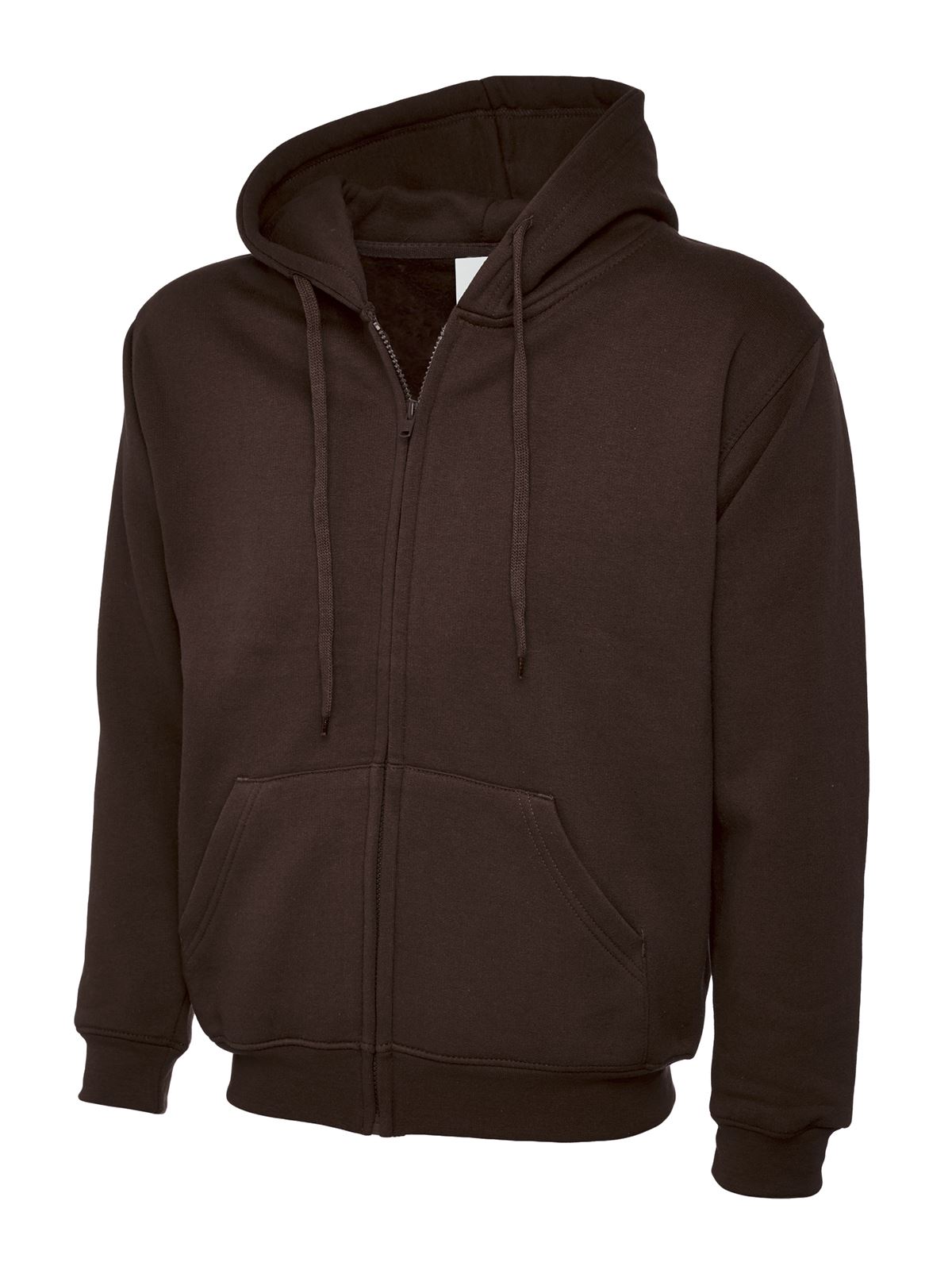 Uneek Classic Full Zip Hooded Sweatshirt for Adults - Brown XL