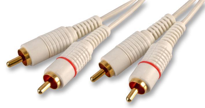 PRO SIGNAL כבל שמע זכר RCA 2x ל-2x זכר, 3 מטר לבן