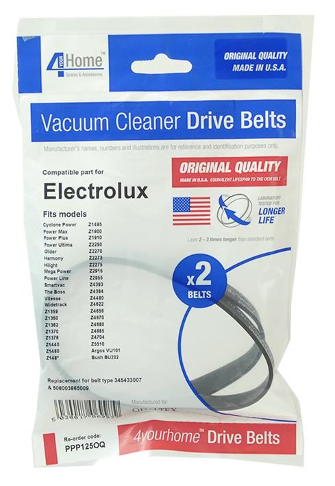 4 YOUR HOME Vervangingsriem voor Electrolux Stofzuiger, 2-Pack