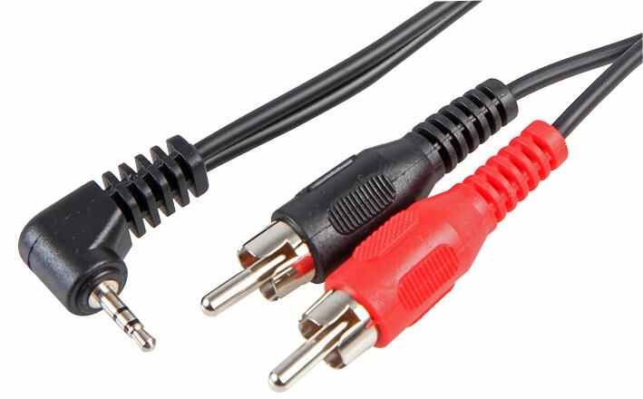 PRO SIGNAL 2.5mm Στερεοφωνικό Jack σε 2x RCA Αρσενικό Καλώδιο (90° Γωνία, 2m, Μ