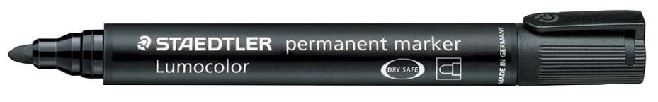 STAEDTLER Lumocolor Permanent fixační popisovače, černé, kulatá špička - balení