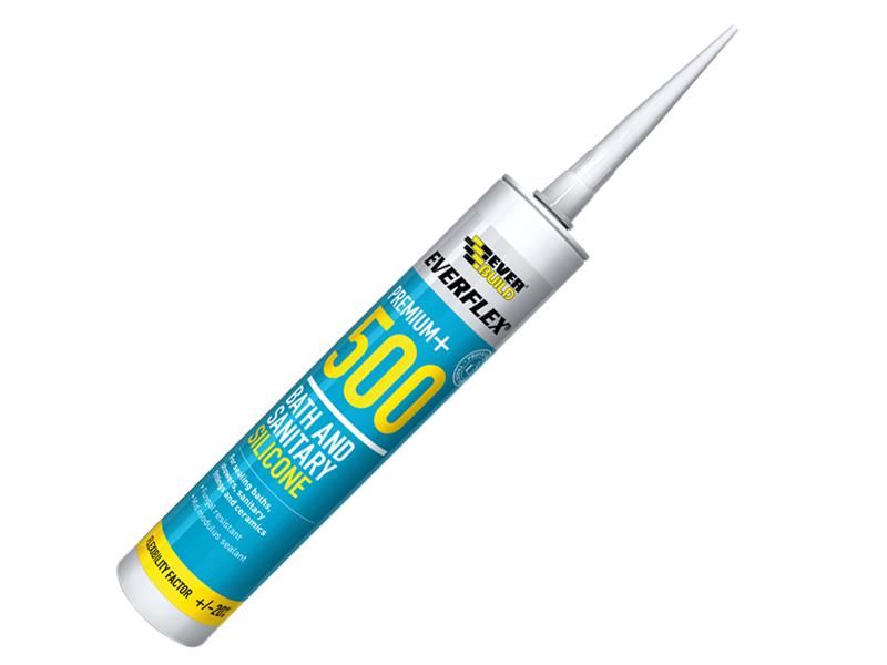 Everbuild Sika Everflex 500 Sanitary Silicone Sealant White 290ml