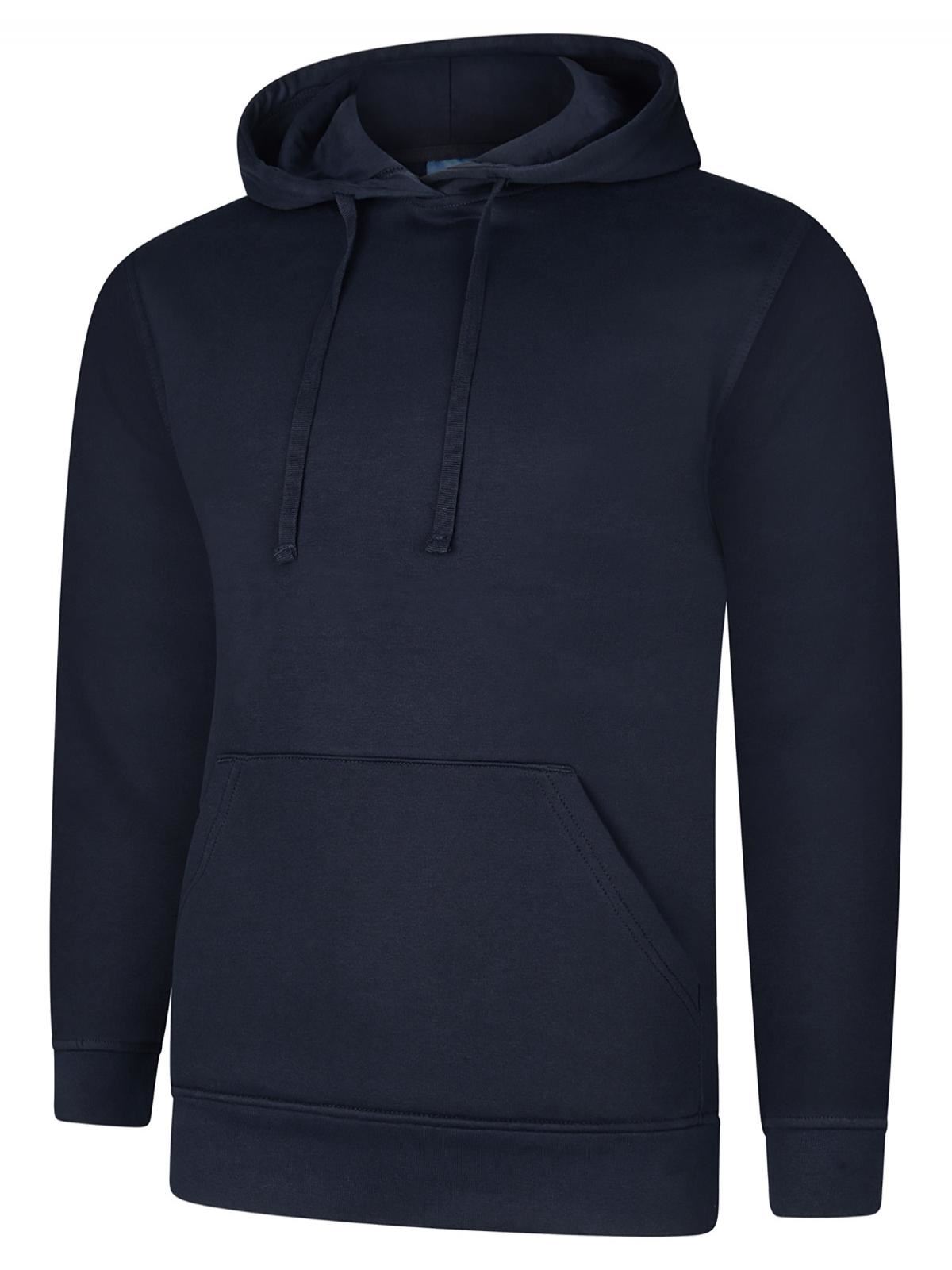 Uneek Deluxe Hooded Sweatshirt - Navy, Size S (60% Cotton, 40% Polyester)