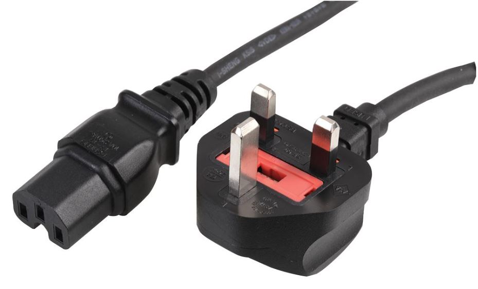 PRO ELEC כבל חשמל UK ל-IEC C15 למכשירים חמים, 10A, 2 מטרים