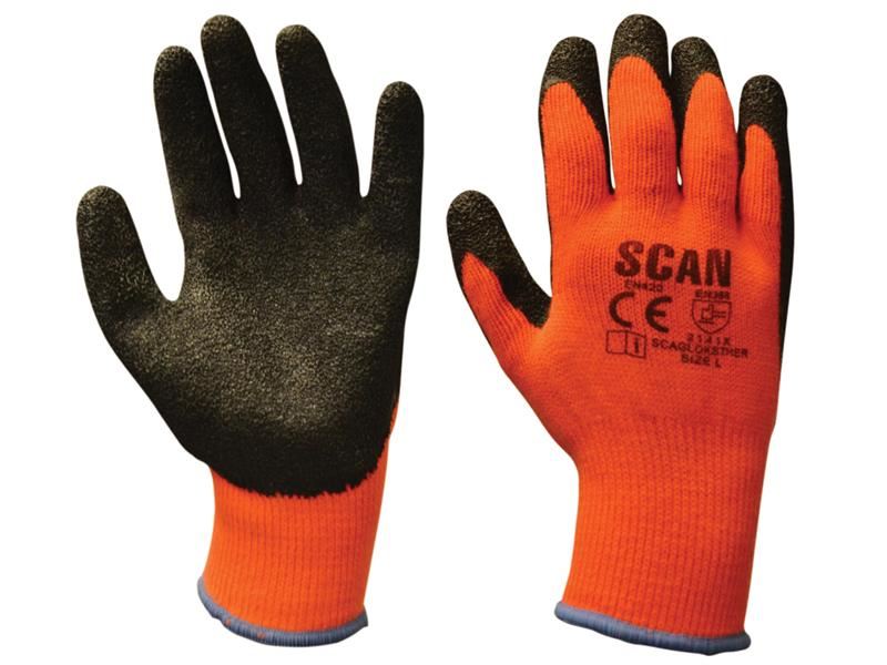 Scan Thermal Latex Coated Work Gloves - Size 8 (Medium)