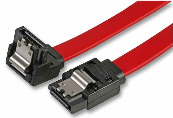 PRO SIGNAL SATA 2.0 Locking Male to Right Angled Male Data Lead, 0.45m Red