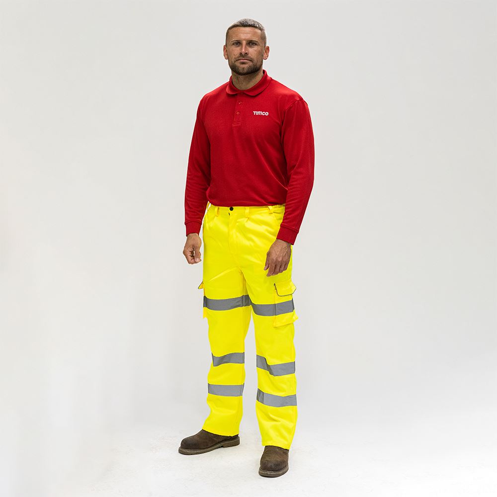Timco Hi-Vis Executive Trousers, Yellow, XL