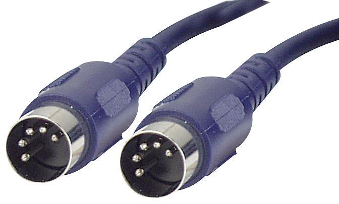 DAP AUDIO - Kabel DIN Lelaki ke Lelaki 5 Pin 180 Darjah, 6m Biru