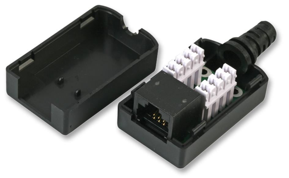 TUK Cat6 Inline RJ45 Socket, Black