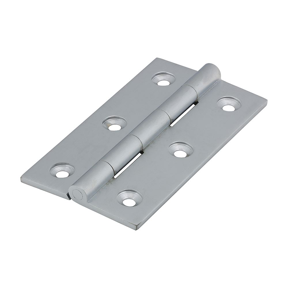 Timco Solid Drawn Brass Hinge, Satin Chrome, 75 x 40mm (Pack of 2)