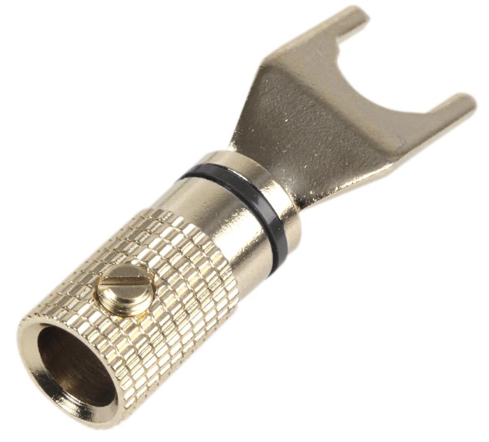 Bornes de haut-parleur plaquées or PRO SIGNAL, Noir, Câble 6mm