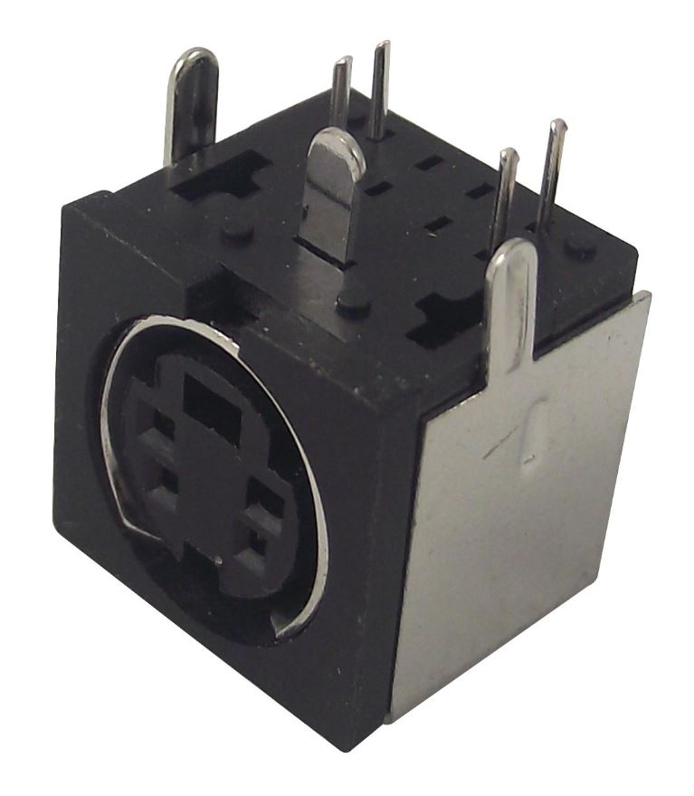 SCHURTER Mini-DIN 插座 (4針, PCB焊接)