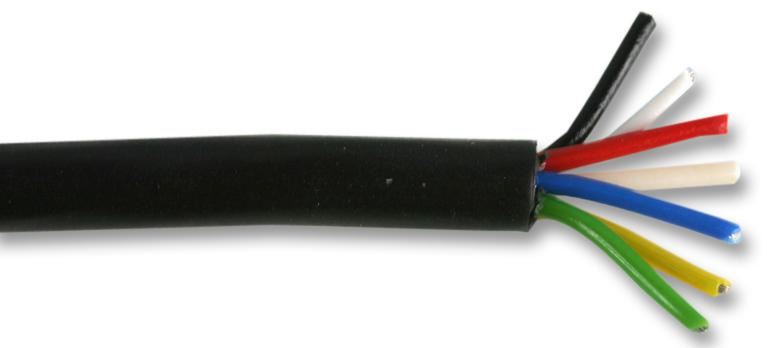 Câble non blindé MULTICOMP PRO 9 conducteurs, 0,1 mm, noir, 25 m