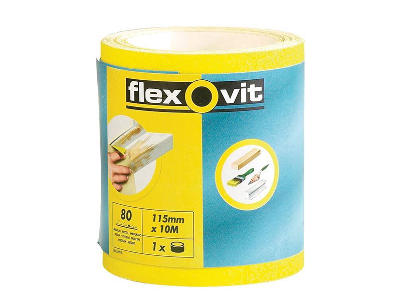 Flexovit High-Performance Sanding Roll, 115mm x 5m, Fine 120G
