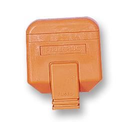 Heavy Duty UK Mains Plug, 13A Fuse, Orange