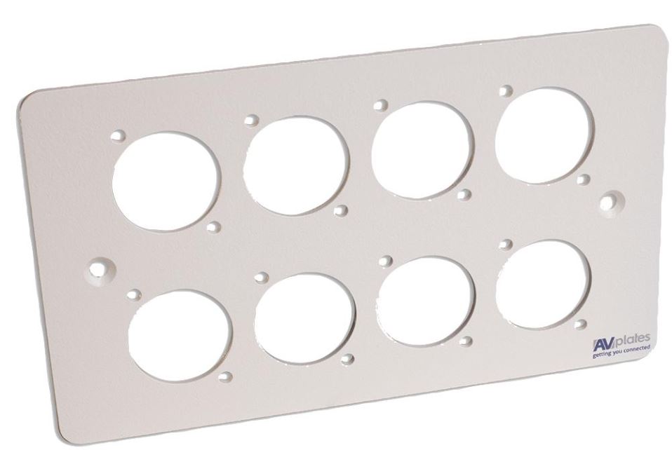 AVPLATES Placa de Parede 2 Gang 8x D-Shell, Branca, 86x146mm