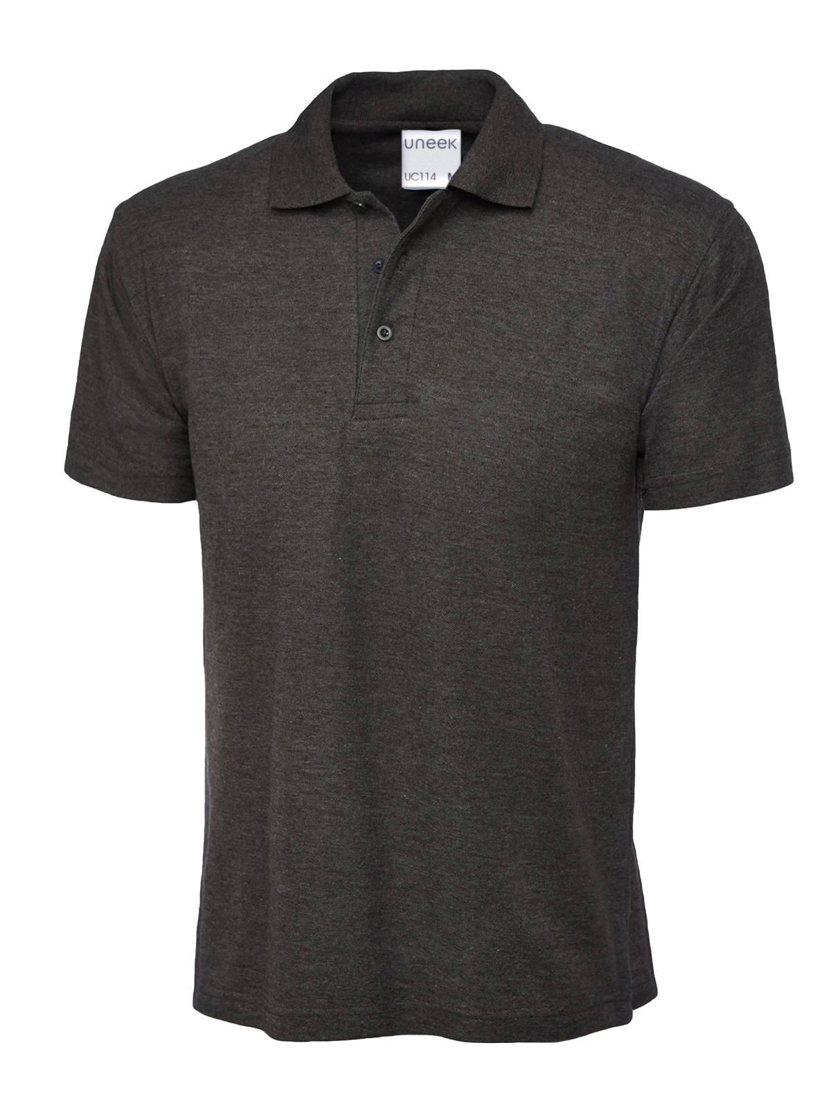 Uneek Unisex Ultra Cotton Polo Shirt - Charcoal - XS