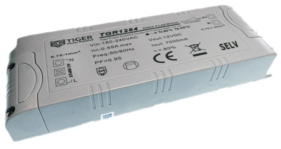 TIGER POWER SUPPLIES Alimentation LED Dimmable 12V 7A, 84W Tension Constante