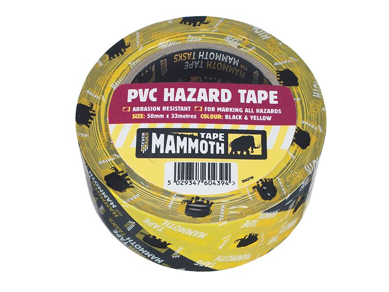 Everbuild Sika PVC Hazard Tape, Black/Yellow, 50mm x 33m