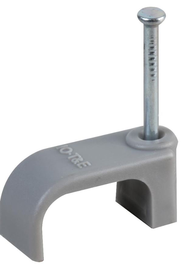 PITACS Grapas Dobles para Cable Twin & Earth de 1,5 mm, Gris, Paquete de 100