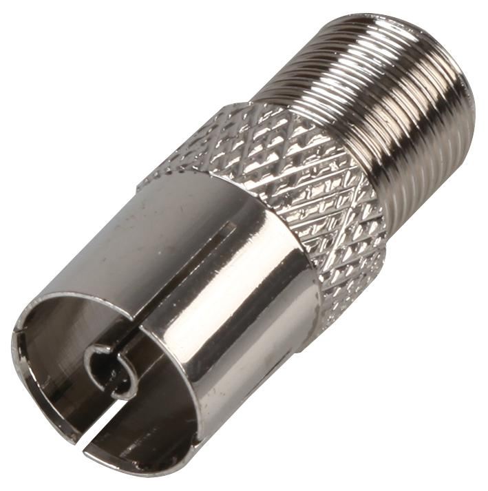 Pro Signal F-Type to TV Coaxial Adapter, Nickel Plated Brass