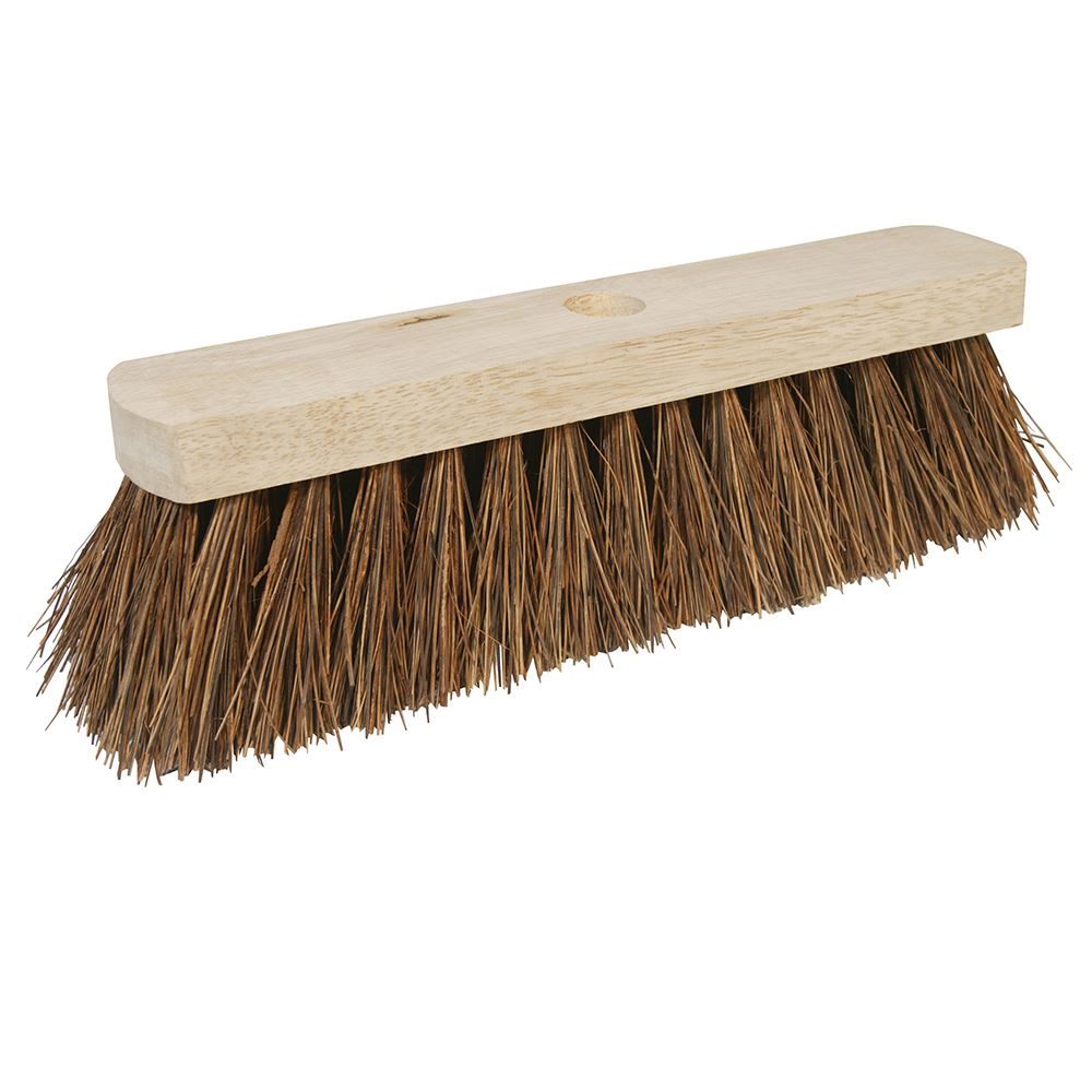 Silverline Natural Broom with Stiff Bassine Bristles - 300mm