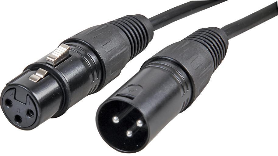 PRO SIGNAL - 3-Pin XLR Mikrofonkabel, Männlich auf Weiblich, 2m Schwarz