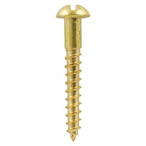 Timco Solid Brass Timber Screws, Slotted, Round Head, 8 x 3/4, Pack of 200