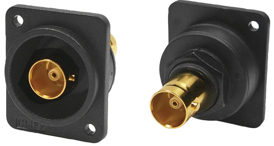 CLIFF 75옴 BNC 소켓 피드스루 커넥터, 12GHz, 골드 도금