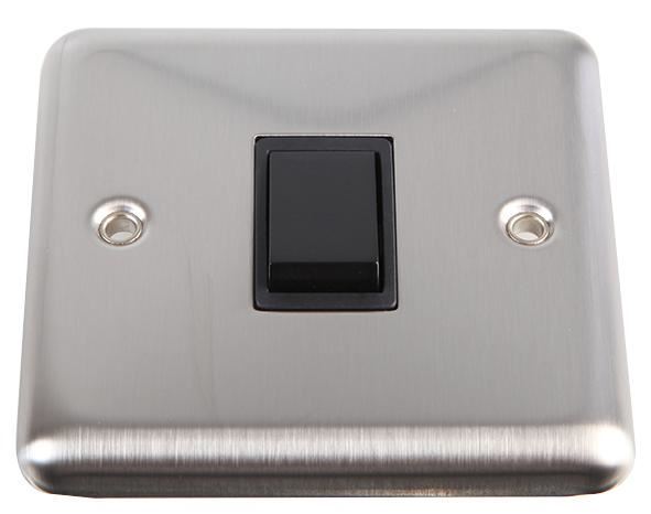 Interruttore Luce 1 Modulo 2 Vie 10A VOLEX, Finitura Acciaio Inox Spazzolato