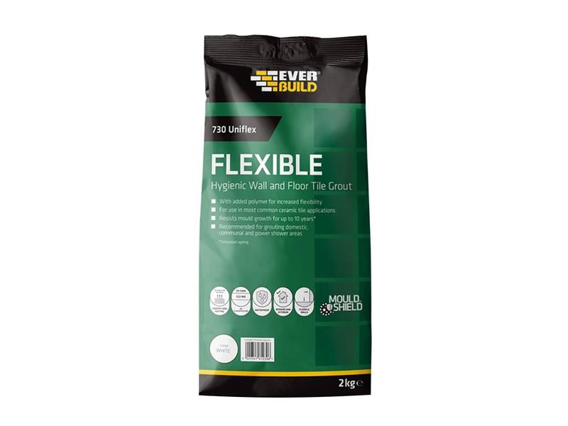 Everbuild Sika Uniflex Malta Igenienica per Piastrelle, Bianco, 2.5kg