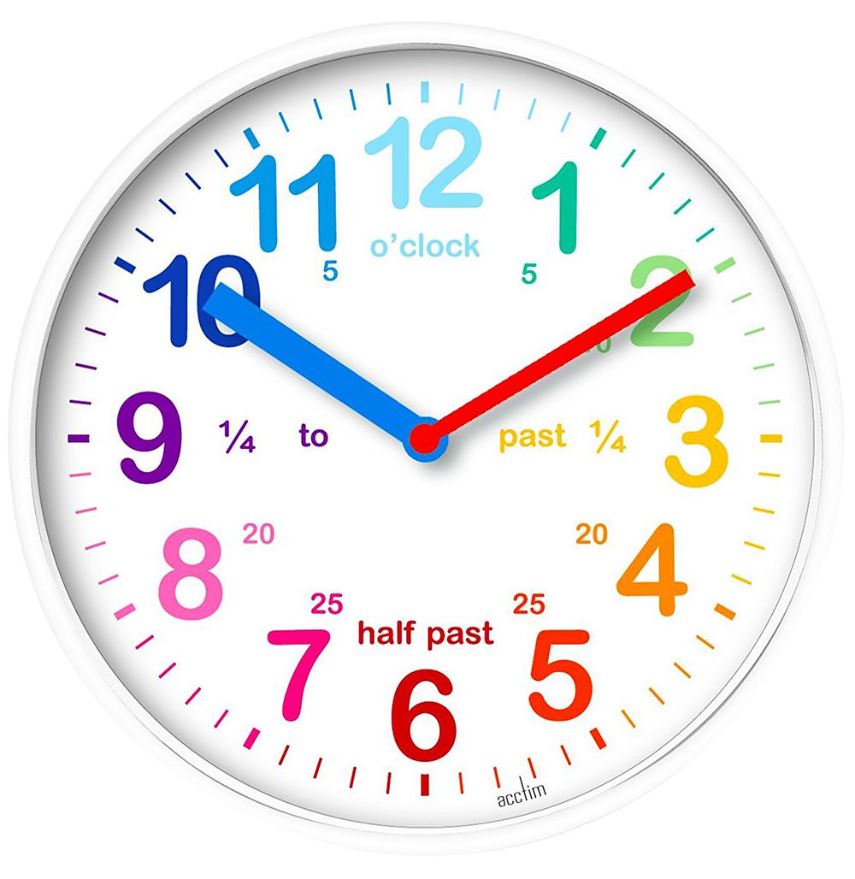 ACCTIM Teaching Clock, White, 20cm